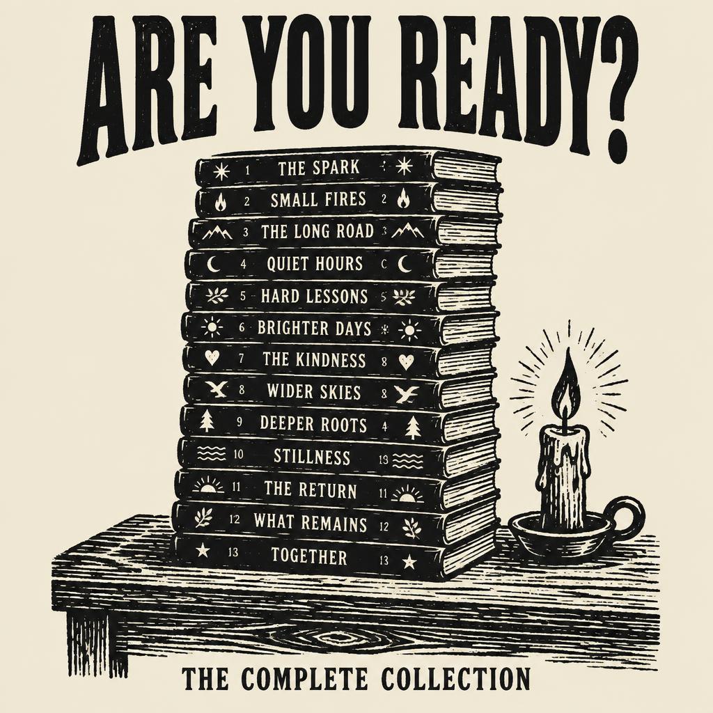 Are You Ready… The Complete Collection bundle — thirteen mini books stacked on a table